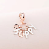 925 Silver Be Happy Dangle Charm For DIY Bracelets