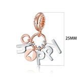 925 Silver Be Happy Dangle Charm For DIY Bracelets