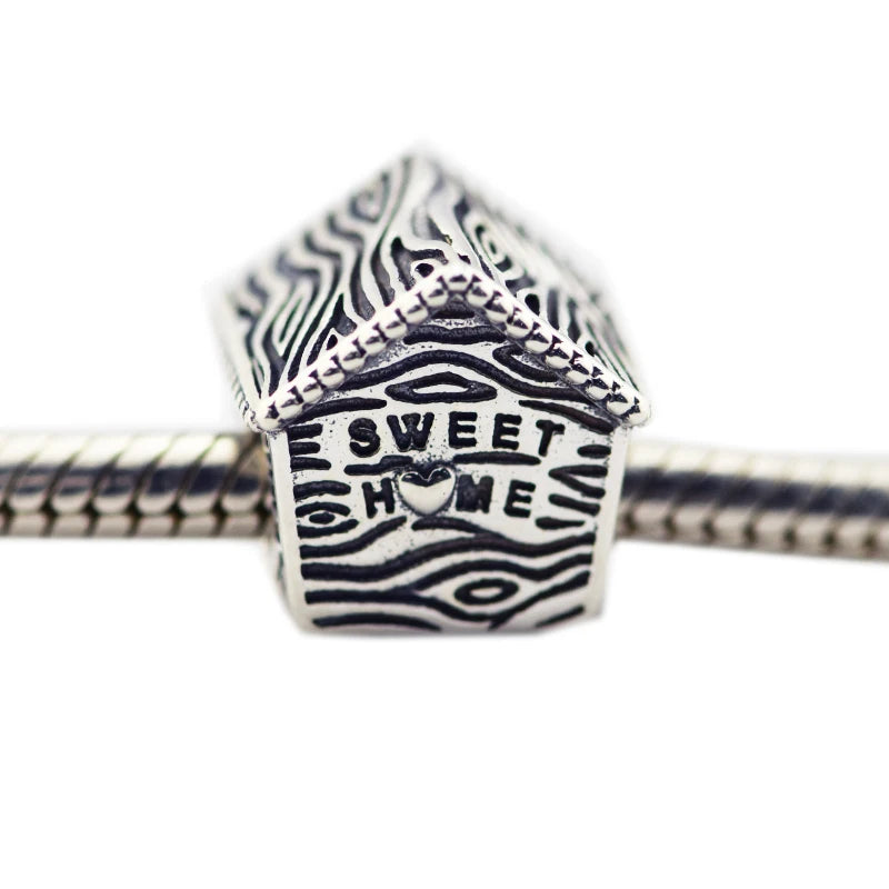 925 Silver Bird House Charm For Bracelets Jewelry Making
