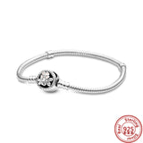 925 Silver Heart T-Bar Cuff Bracelet Sparkling Disc Clasp