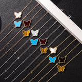 925 Silver Chain Bracelet Red Shell Butterfly For Women