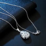 925 Sterling Silver Hollow Drop Pendant Necklace for Women