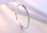 925 Silver Bead Bangle Bracelet For Women