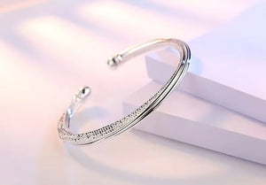 925 Silver Bead Bangle Bracelet For Women