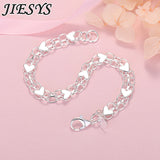 925 Sterling Silver Heart Bracelet for Women