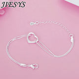 Romantic Heart Bracelet 925 Sterling Silver Women's Wedding Party Jewelry