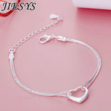 Romantic Heart Bracelet 925 Sterling Silver Women's Wedding Party Jewelry