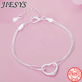 Romantic Heart Bracelet 925 Sterling Silver Women's Wedding Party Jewelry
