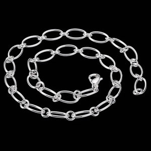 925 Sterling Silver Charm Necklace Set Wedding Christmas 18in Chains