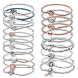 925 Sterling Silver Heart T-Bar Cuff Bracelet Sparkling Disc Clasp
