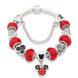 Silver Heart T-Bar Cuff Chain Bracelet