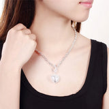 Sterling Silver Crystal Heart Jewelry Set for Women