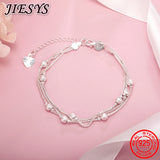 925 Silver Geometry Beads Chain Bracelet for Wedding