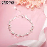 925 Silver Geometry Beads Chain Bracelet for Wedding