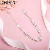 925 Silver Geometry Beads Chain Bracelet for Wedding