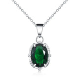925 Silver Necklace Wedding Green Crystal for Women