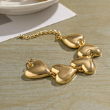 Big Heart Linked Bracelets Chunky Hand Chains Jewelry Accessories