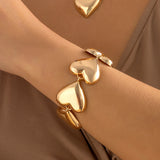 Big Heart Linked Bracelets Chunky Hand Chains Jewelry Accessories