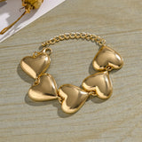 Big Heart Linked Bracelets Chunky Hand Chains Jewelry Accessories