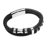 8mm Natural Stone Leather Bracelet Men's Charm Bracelet
