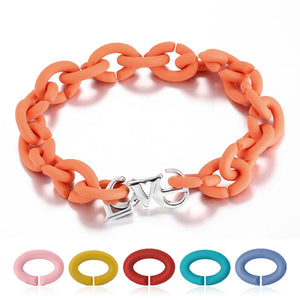 Rubber X Bead Charms Bracelets Set of 10 for Couples