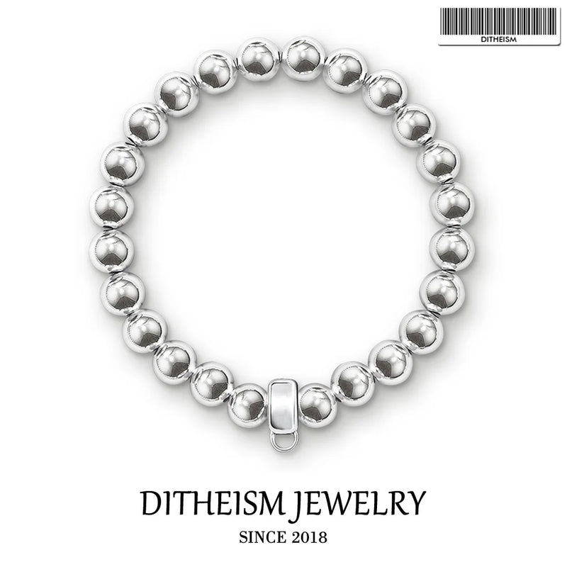 Charm Bracelet with Silver Beads, Jewelry Carrier Gift for Women