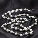 Simulated Pearl Beads Long Necklace Glass Pearls 8mm Party Gift Jewelry