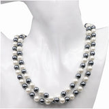 Simulated Pearl Beads Long Necklace Glass Pearls 8mm Party Gift Jewelry