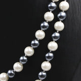 Simulated Pearl Beads Long Necklace Glass Pearls 8mm Party Gift Jewelry
