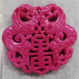 Chinese Vintage Rose Pink Stone Tassel Necklace