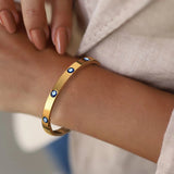 Charms Cuff Bracelet Women's Bangle Stainless Steel Friendship Gift