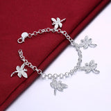 Dragonfly 925 Silver Bracelet Lobster Clasp Gift