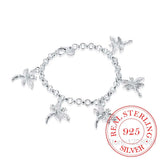 Dragonfly 925 Silver Bracelet Lobster Clasp Gift