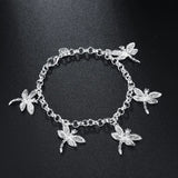 Dragonfly 925 Silver Bracelet Lobster Clasp Gift