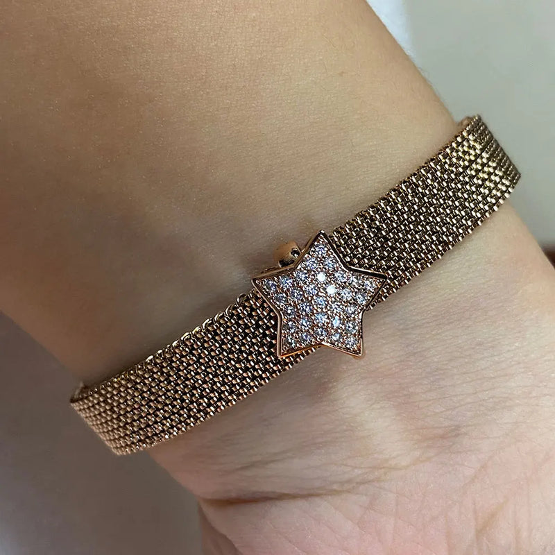 Charms Elasticity Bracelet Jewelry Cubic-Zircon-Clip Multiple Styles