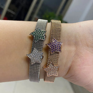 Charms Elasticity Bracelet Jewelry Cubic-Zircon-Clip Multiple Styles