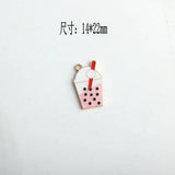 20pcs Milk Tea Enamel Charm Pendants for DIY Bracelet Making