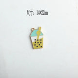20pcs Milk Tea Enamel Charm Pendants for DIY Bracelet Making
