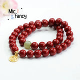 Cinnabar Purple Sand Bracelet Amulets Fine Jewelry Men Women