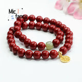 Cinnabar Purple Sand Bracelet Amulets Fine Jewelry Men Women