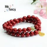 Cinnabar Purple Sand Bracelet Amulets Fine Jewelry Men Women