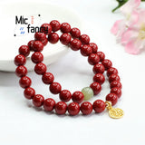 Cinnabar Purple Sand Bracelet Amulets Fine Jewelry Men Women