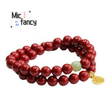Cinnabar Purple Sand Bracelet Amulets Fine Jewelry Men Women
