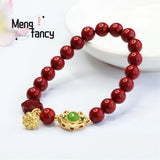 Cinnabar Purple Sand Fortunate Bracelet Amulets Fine Jewelry