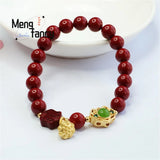Cinnabar Purple Sand Fortunate Bracelet Amulets Fine Jewelry