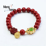 Cinnabar Purple Sand Fortunate Bracelet Amulets Fine Jewelry