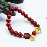 Cinnabar Purple Sand Fortunate Bracelet Amulets Fine Jewelry
