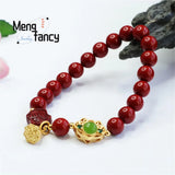 Cinnabar Purple Sand Fortunate Bracelet Amulets Fine Jewelry