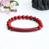 Cinnabar Purple Sand Heart Sutra Bracelet Amulets Fine Jewelry