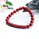 Cinnabar Purple Sand Heart Sutra Bracelet Amulets Fine Jewelry